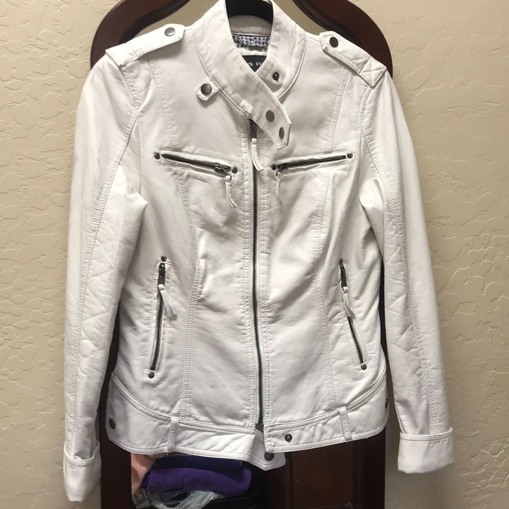 Black Rivet White Leather Jacket
